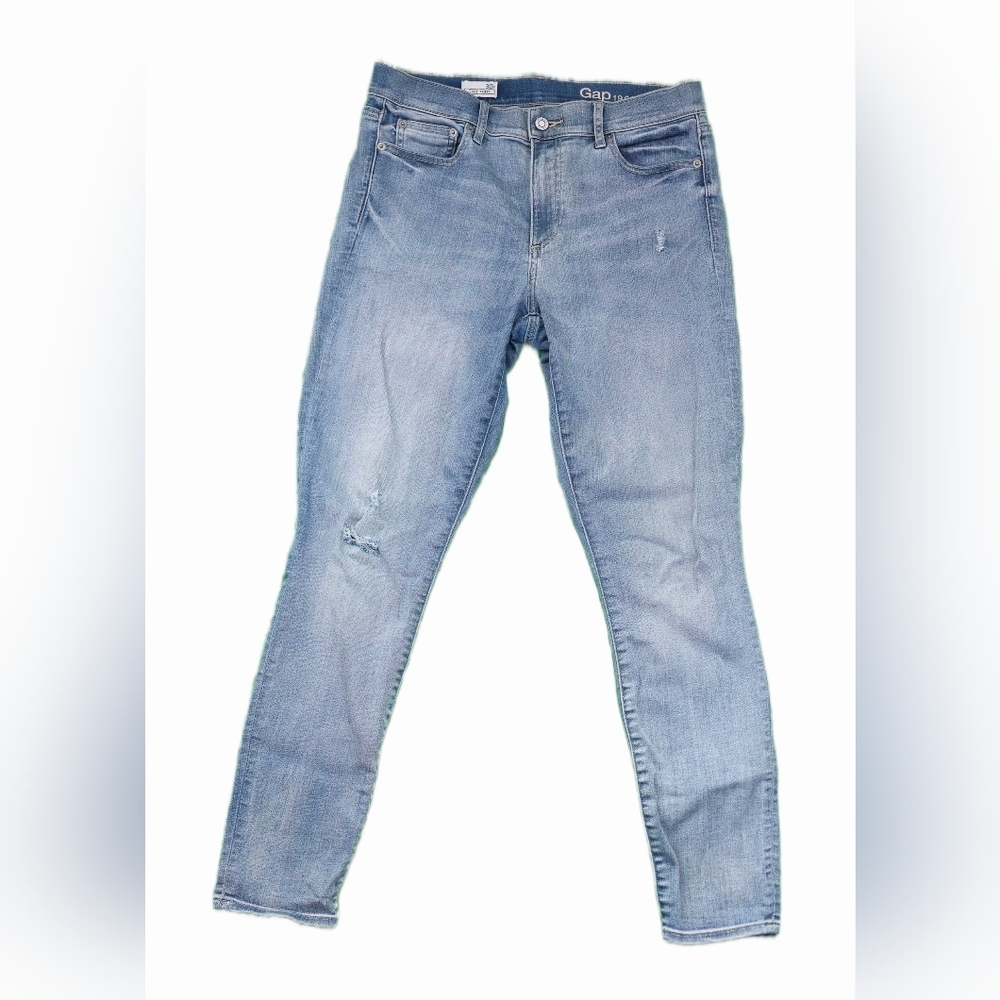 Gap 1969 Womens Always Skinny Jeans Size 30 Light Blue Mid Rise Stretch